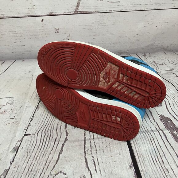 Jordan Womens Sz 8 1 Retro High NC To Chi Black Red Blue Lace Up Sneaker - Picture 6 of 7